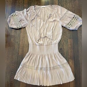 Ramy Brook Tan Dress detailed 3/4 sleeve